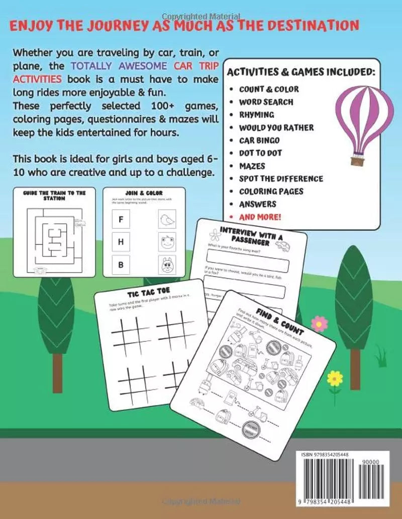 Kids Car Trip Activity Book