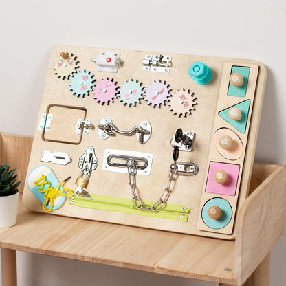 Montessori Wooden Busy Board