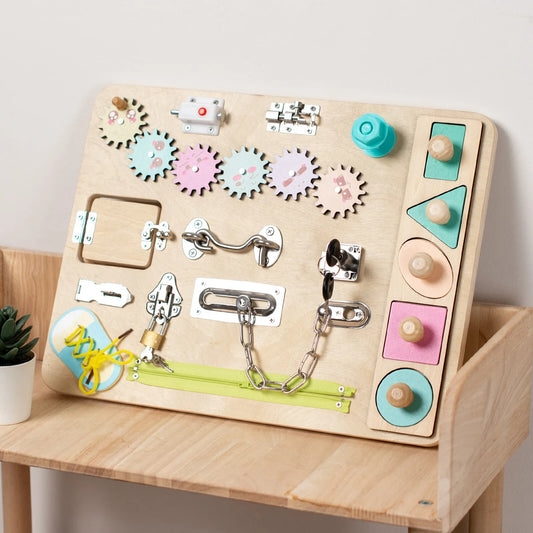 Montessori Wooden Busy Board