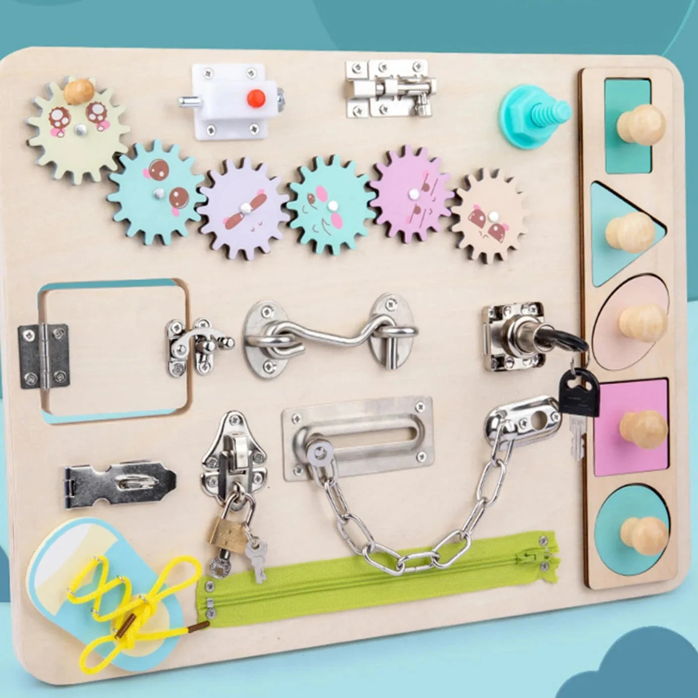 Montessori Wooden Busy Board