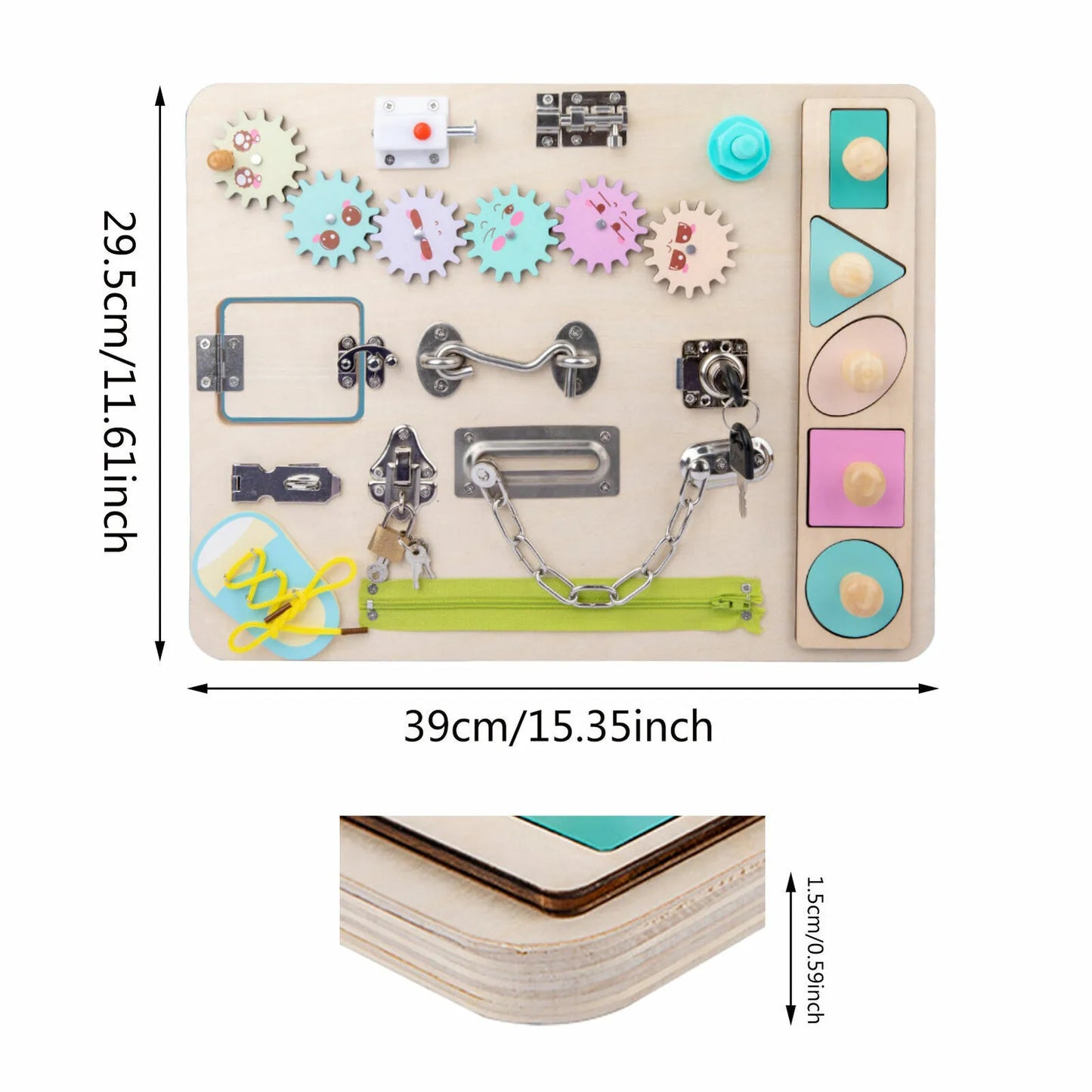 Montessori Wooden Busy Board